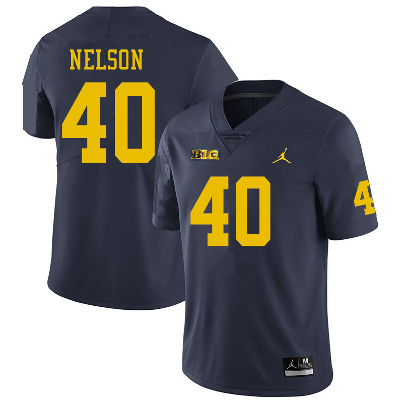 Men #40 Ryan Nelson Michigan Wolverines College Football Jerseys Sale-Navy